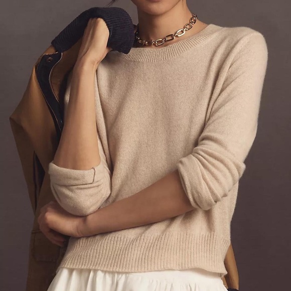 Reformation Beige Cashmere Crew Sweater - Picture 2 of 4